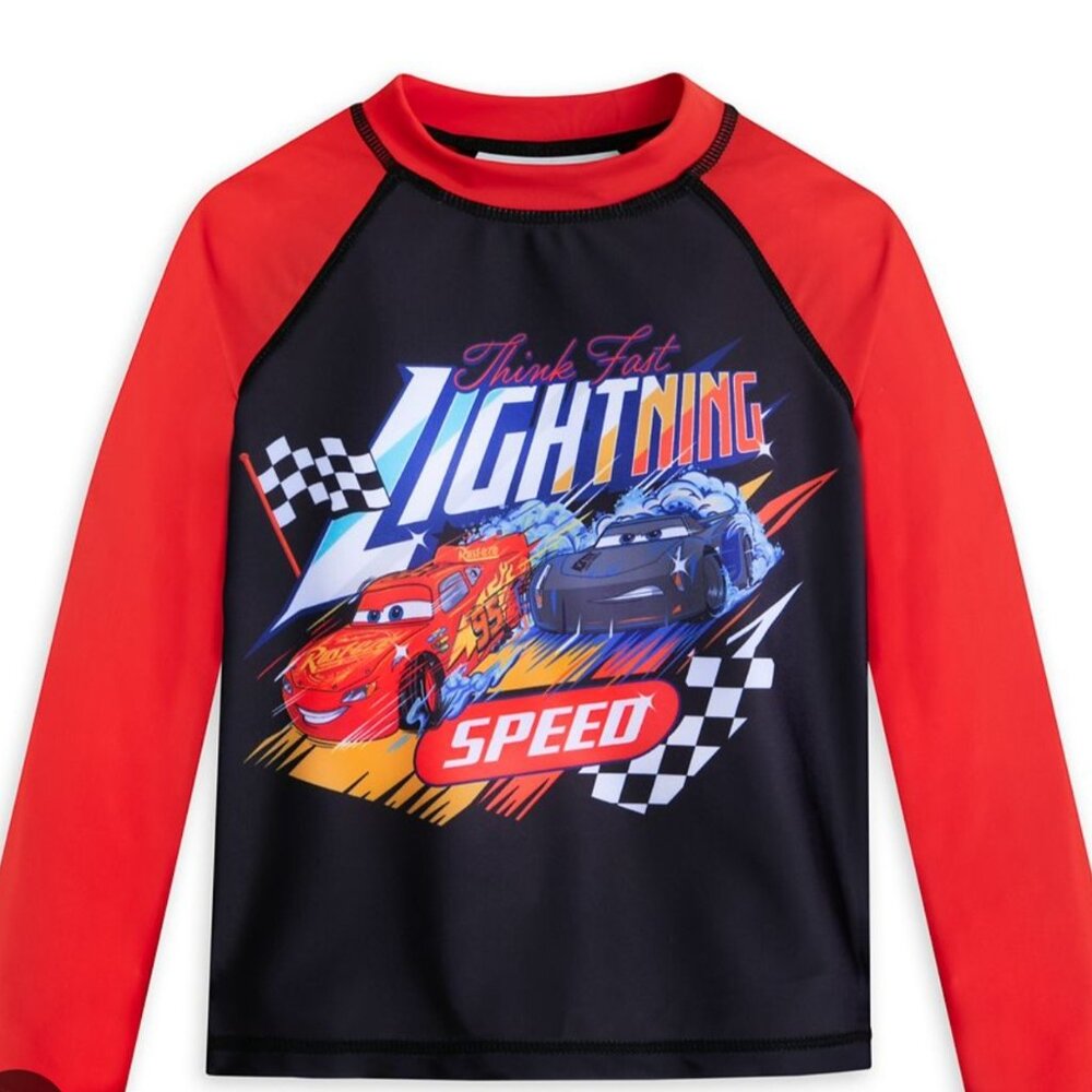 Disney Lightning McQueen Rash Guard for Kids Size 3T NWT   Pixar's Cars